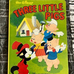 WALT DISNEY Three Little Pigs Vintage Little Golden Book Hardcover Storybook
